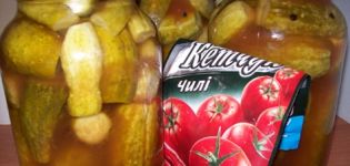 Рецепти за краставици с кетчуп чили за зимата в литрови буркани