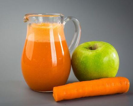 Oppskrift på eple- og gulrotjuice til vinteren hjemme gjennom en juicepresse