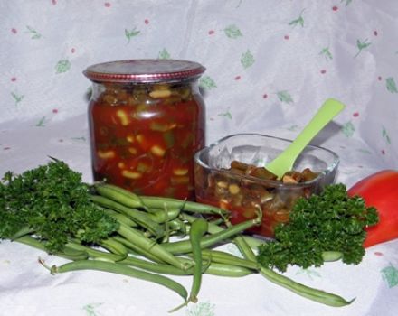 Recipes for green beans and asparagus in tomato sauce for the winter