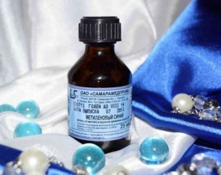 Instructions for the use of methylene blue for chickens