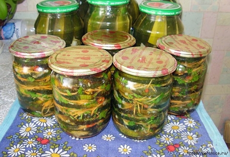 gebratene Zucchini in einem Glas