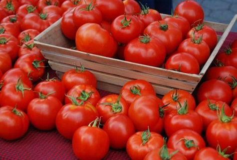 Schachtel mit Tomate