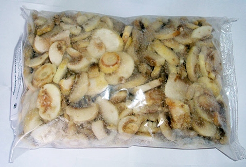 frozen mushrooms in a bag