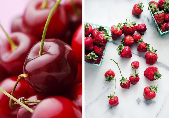 Kirschen und Erdbeeren
