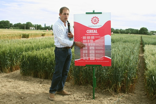 мъж с логото на Limagrain Groupe