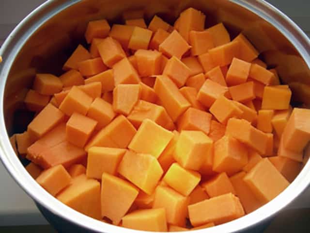 cubos de abóbora