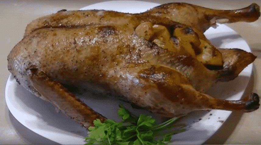 بطة عيد الميلاد مع الفطر والمكسرات
