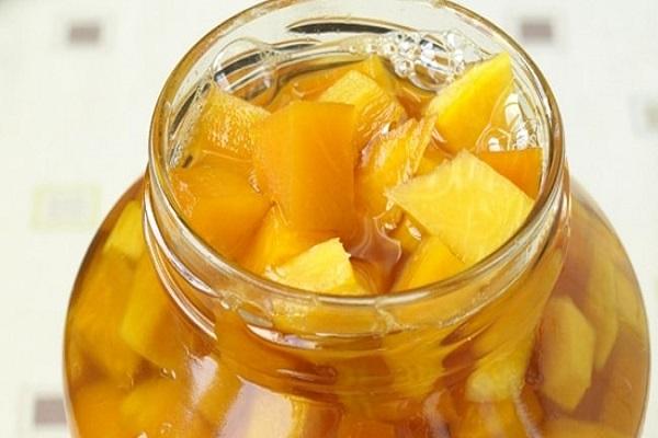 pedaços de abóbora
