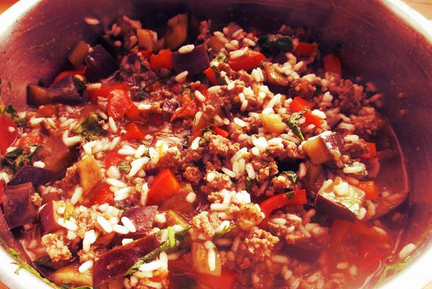 berinjela com arroz