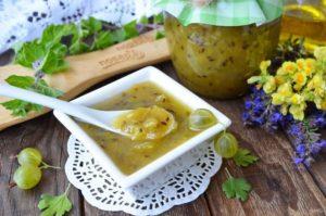 Das Originalrezept für die Herstellung von Stachelbeermarmelade mit Minze für den Winter