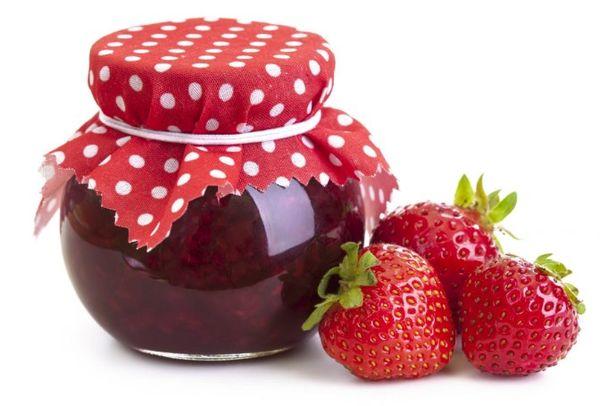 strawberries in a jar