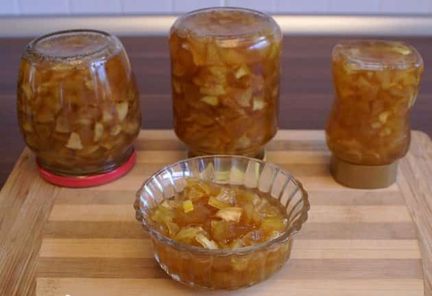 Marmelade mit Zitrone und Apfel