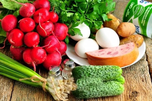 Gemüse für Okroshka