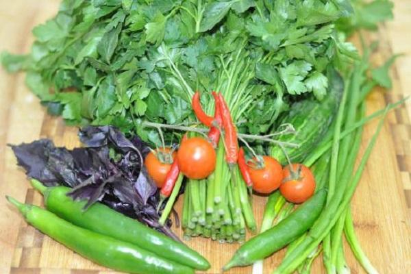 greens with vegetables